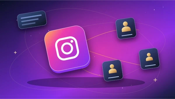 Instagram profile card connected to a growing network of audience cards