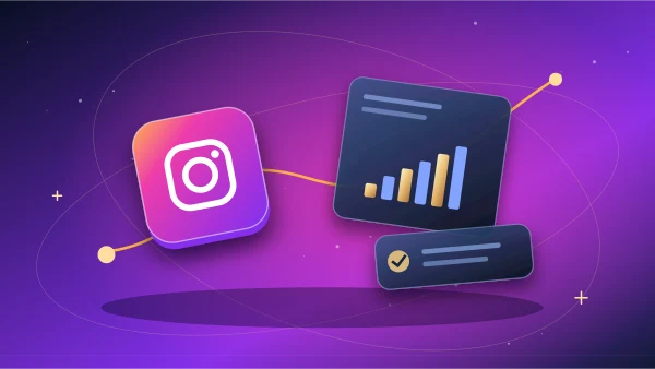 Instagram content calendar beside a dimensional staircase and strategy cards