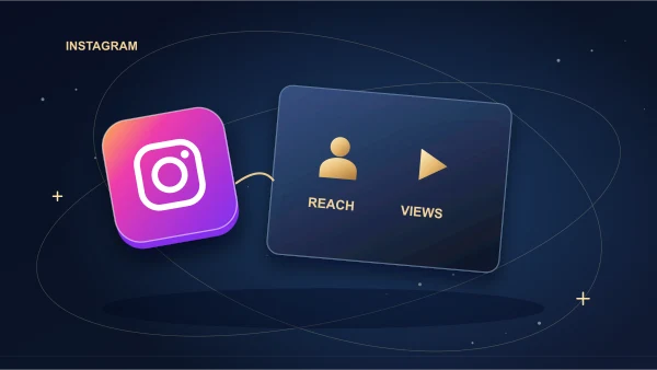 Two Instagram analytics panels comparing unique audience circles with repeated play symbols
