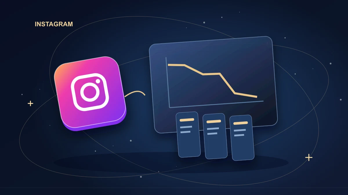 Instagram Story frames with a viewer-retention path and highlighted missing connection