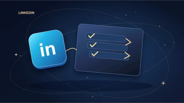 LinkedIn discussion cards connected by a gold conversation path