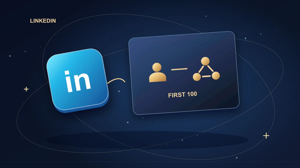 LinkedIn company tile connected to a small growing professional network