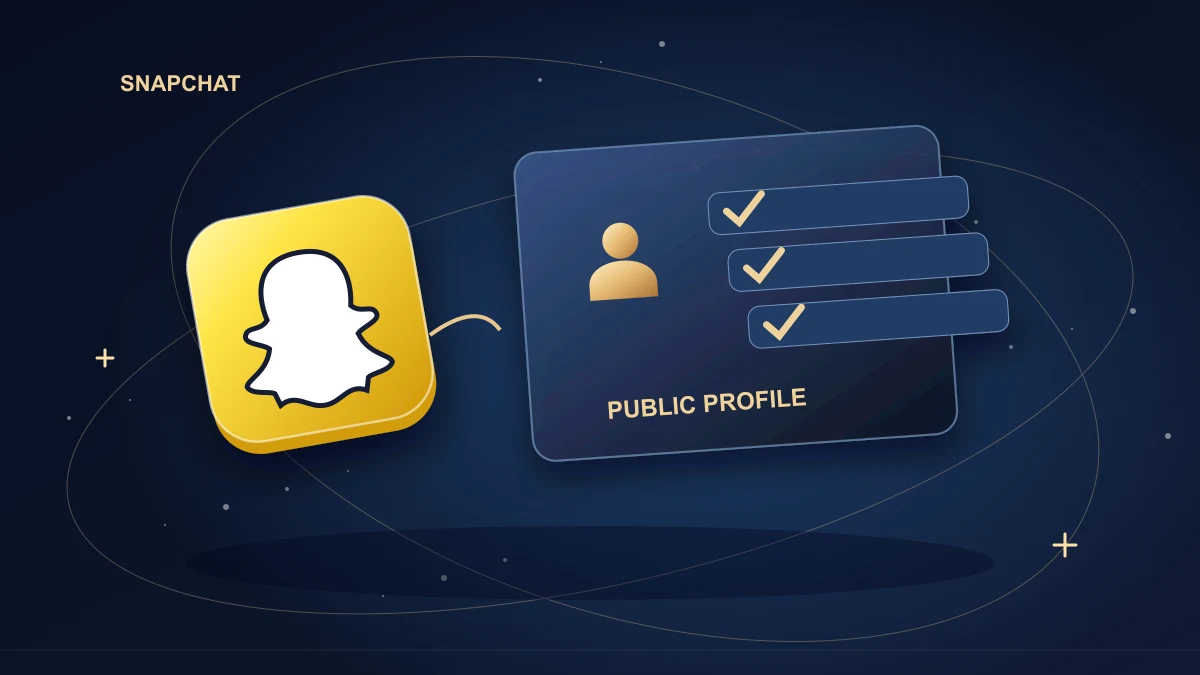 Snapchat profile tile beside a gold readiness checklist