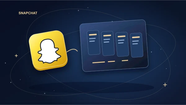 Snapchat story frames joined by a retention path with one visible gap