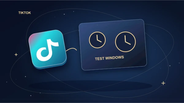 TikTok tile between two scheduling clocks and a comparison chart