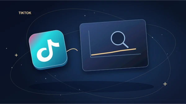 TikTok tile beside a low audience signal and gold diagnostic lens